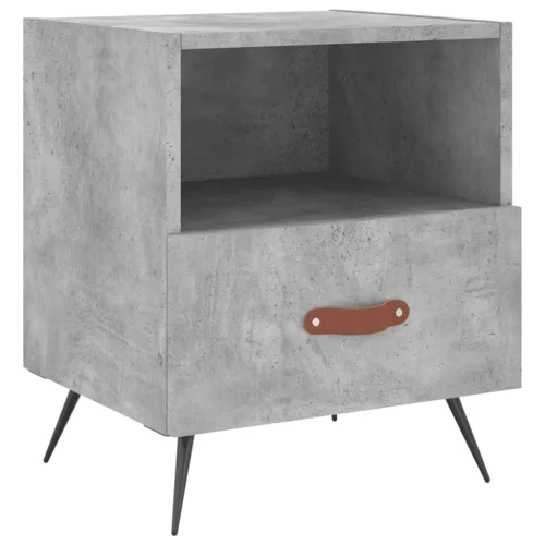 2 db betonszürke szerelt fa éjjeliszekrény 40 x 35 x 47,5 cm