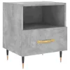 2 db betonszürke szerelt fa éjjeliszekrény 40 x 35 x 47,5 cm