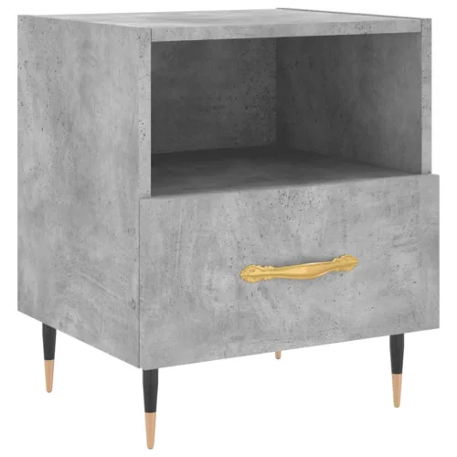 2 db betonszürke szerelt fa éjjeliszekrény 40 x 35 x 47,5 cm