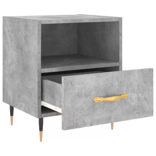 2 db betonszürke szerelt fa éjjeliszekrény 40 x 35 x 47,5 cm
