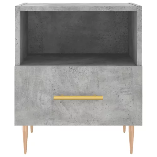 2 db betonszürke szerelt fa éjjeliszekrény 40 x 35 x 47,5 cm