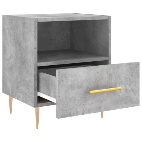 2 db betonszürke szerelt fa éjjeliszekrény 40 x 35 x 47,5 cm
