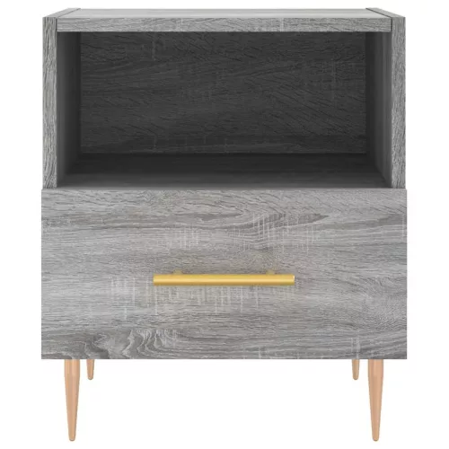 2 db szürke sonoma színű szerelt fa éjjeliszekrény 40x35x47,5cm