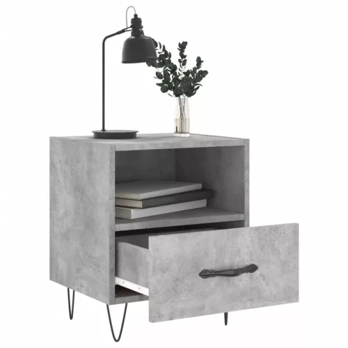 2 db betonszürke szerelt fa éjjeliszekrény 40 x 35 x 47,5 cm