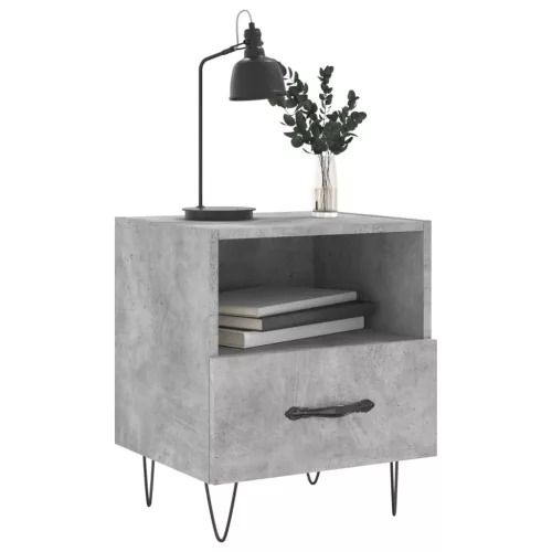 2 db betonszürke szerelt fa éjjeliszekrény 40 x 35 x 47,5 cm