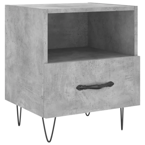 2 db betonszürke szerelt fa éjjeliszekrény 40 x 35 x 47,5 cm
