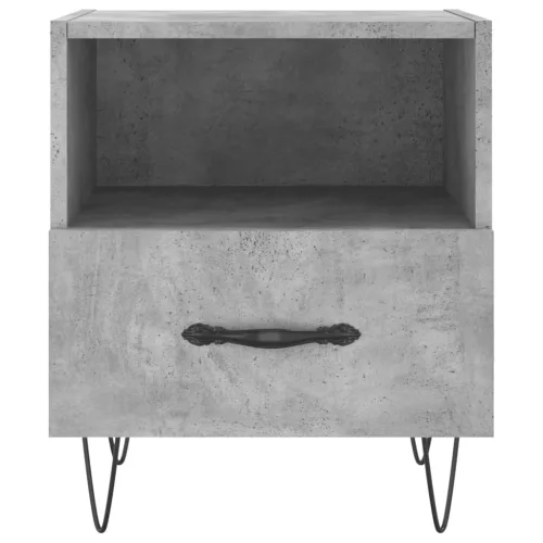 2 db betonszürke szerelt fa éjjeliszekrény 40 x 35 x 47,5 cm