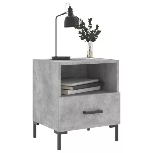 2 db betonszürke szerelt fa éjjeliszekrény 40 x 35 x 47,5 cm