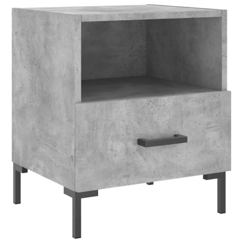 2 db betonszürke szerelt fa éjjeliszekrény 40 x 35 x 47,5 cm