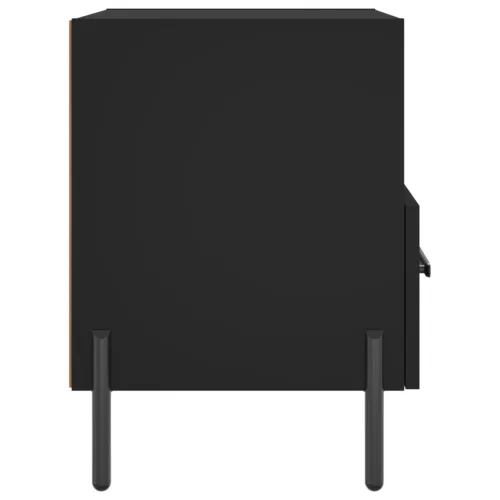 2 db fekete szerelt fa és vas éjjeliszekrény 40 x 35 x 47,5 cm