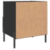 2 db fekete szerelt fa és vas éjjeliszekrény 40 x 35 x 47,5 cm