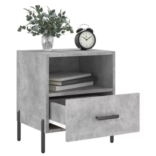 2 db betonszürke szerelt fa éjjeliszekrény 40 x 35 x 47,5 cm