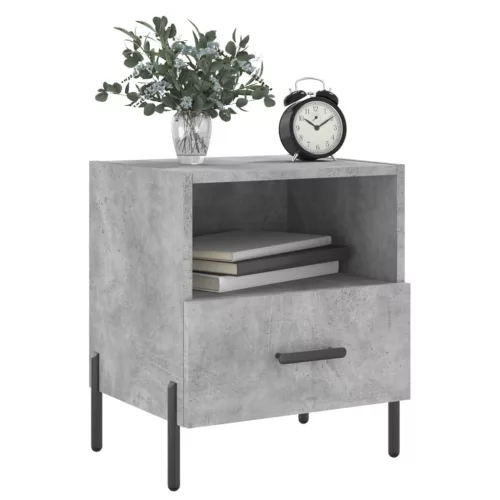 2 db betonszürke szerelt fa éjjeliszekrény 40 x 35 x 47,5 cm