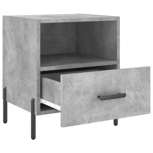 2 db betonszürke szerelt fa éjjeliszekrény 40 x 35 x 47,5 cm