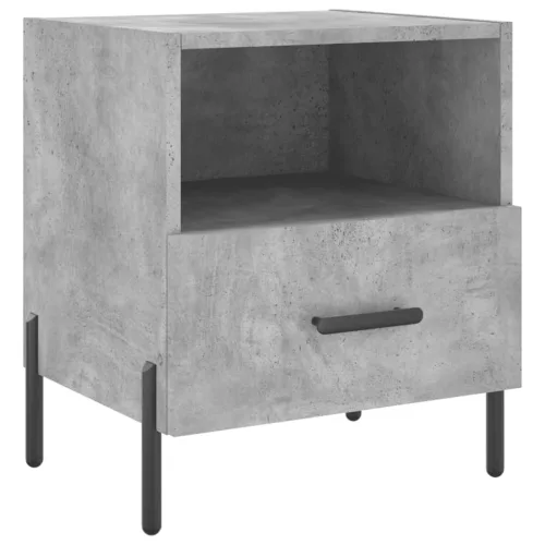 2 db betonszürke szerelt fa éjjeliszekrény 40 x 35 x 47,5 cm