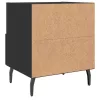 2 db fekete szerelt fa és vas éjjeliszekrény 40 x 35 x 47,5 cm