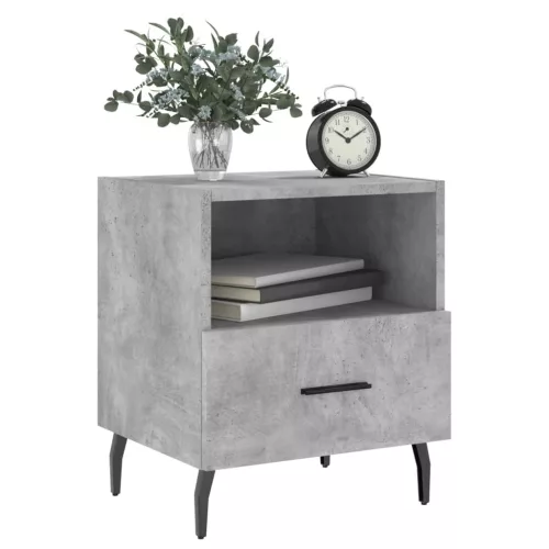2 db betonszürke szerelt fa éjjeliszekrény 40 x 35 x 47,5 cm
