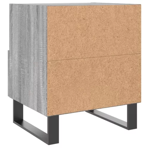2 db szürke sonoma színű szerelt fa éjjeliszekrény 40x35x47,5cm