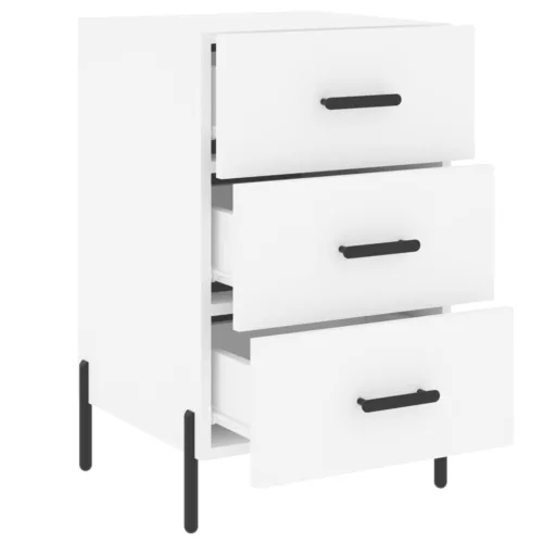 Fehér szerelt fa éjjeliszekrény 40 x 40 x 66 cm