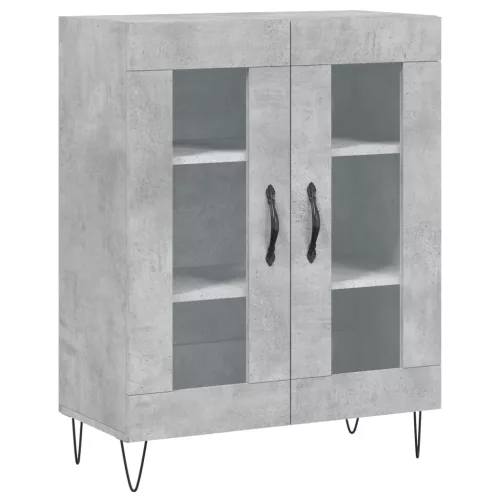 Betonszürke szerelt fa tálalószekrény 69,5 x 34 x 90 cm