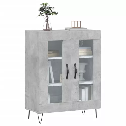 Betonszürke szerelt fa tálalószekrény 69,5 x 34 x 90 cm