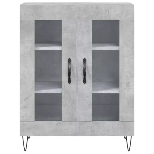 Betonszürke szerelt fa tálalószekrény 69,5 x 34 x 90 cm