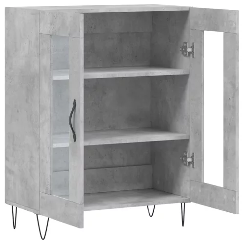 Betonszürke szerelt fa tálalószekrény 69,5 x 34 x 90 cm