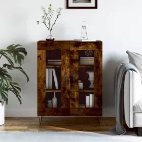   Füstös tölgy színű szerelt fa tálalószekrény 69,5 x 34 x 90 cm