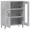 Betonszürke szerelt fa tálalószekrény 69,5 x 34 x 90 cm