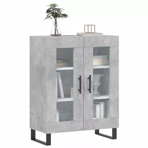 Betonszürke szerelt fa tálalószekrény 69,5 x 34 x 90 cm