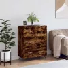 Füstös tölgy színű szerelt fa komód 69,5 x 34 x 90 cm