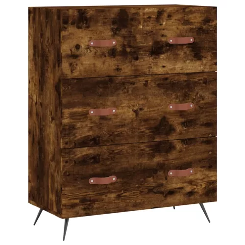 Füstös tölgy színű szerelt fa komód 69,5 x 34 x 90 cm