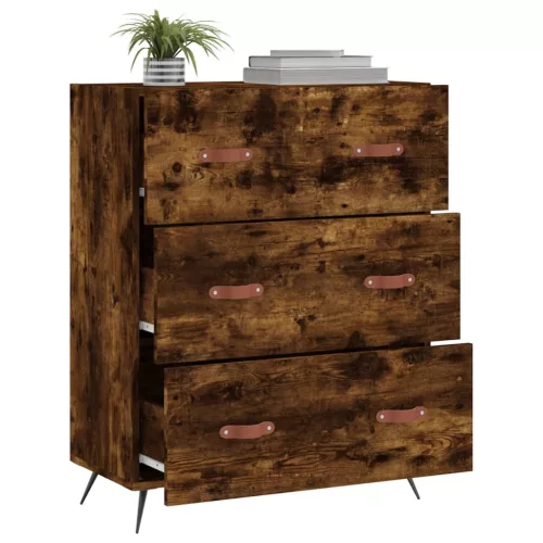 Füstös tölgy színű szerelt fa komód 69,5 x 34 x 90 cm