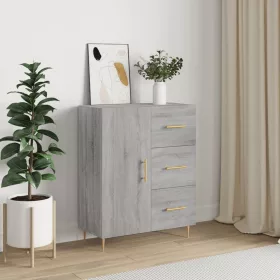   Szürke sonoma színű szerelt fa tálalószekrény 69,5 x 34 x 90 cm