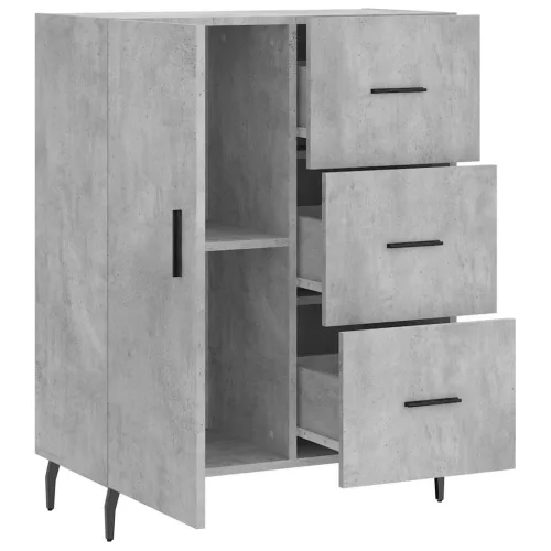 Betonszürke szerelt fa tálalószekrény 69,5 x 34 x 90 cm