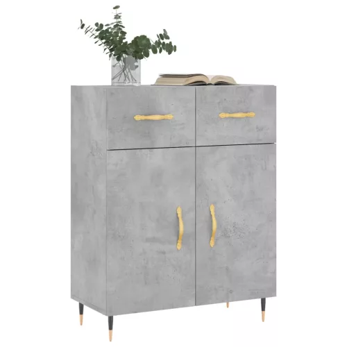 Betonszürke szerelt fa tálalószekrény 69,5 x 34 x 90 cm