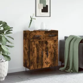   Füstös tölgy színű szerelt fa tálalószekrény 69,5 x 34 x 90 cm