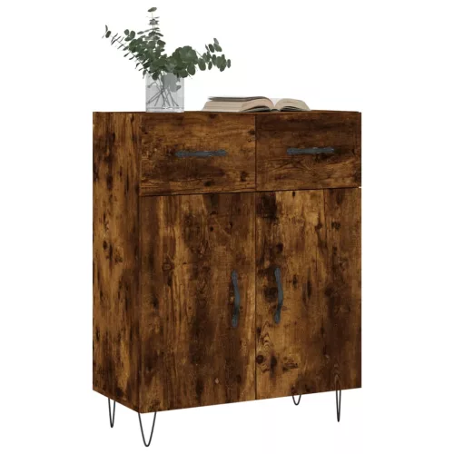 Füstös tölgy színű szerelt fa tálalószekrény 69,5 x 34 x 90 cm