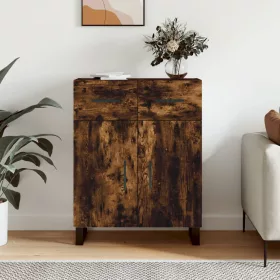   Füstös tölgy színű szerelt fa tálalószekrény 69,5 x 34 x 90 cm