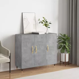 Betonszürke szerelt fa tálalószekrény 90 x 34 x 80 cm