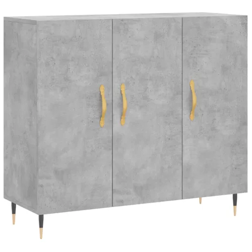 Betonszürke szerelt fa tálalószekrény 90 x 34 x 80 cm