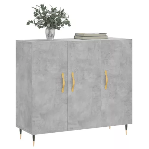 Betonszürke szerelt fa tálalószekrény 90 x 34 x 80 cm