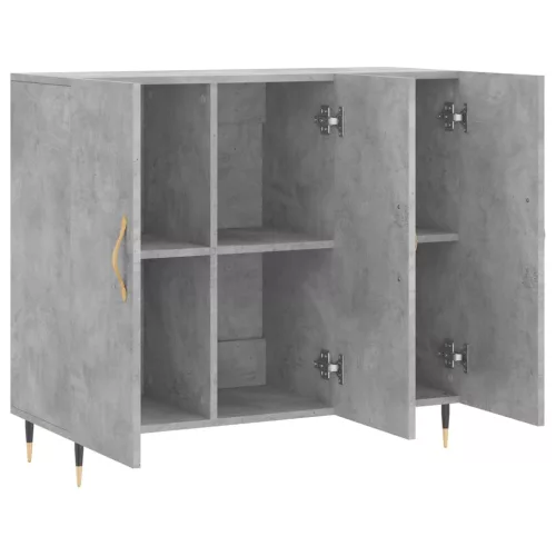 Betonszürke szerelt fa tálalószekrény 90 x 34 x 80 cm