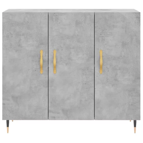 Betonszürke szerelt fa tálalószekrény 90 x 34 x 80 cm