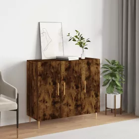   Füstös tölgy színű szerelt fa tálalószekrény 90 x 34 x 80 cm