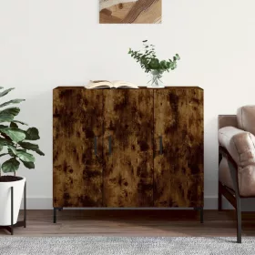   Füstös tölgy színű szerelt fa tálalószekrény 90 x 34 x 80 cm