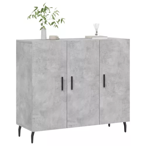 Betonszürke szerelt fa tálalószekrény 90 x 34 x 80 cm