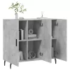 Betonszürke szerelt fa tálalószekrény 90 x 34 x 80 cm