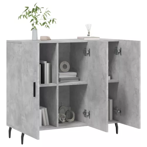 Betonszürke szerelt fa tálalószekrény 90 x 34 x 80 cm