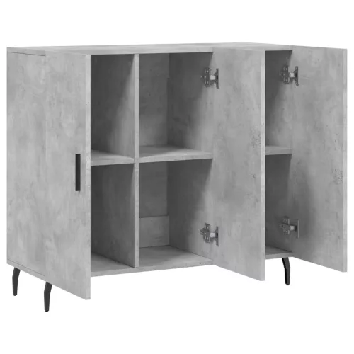 Betonszürke szerelt fa tálalószekrény 90 x 34 x 80 cm